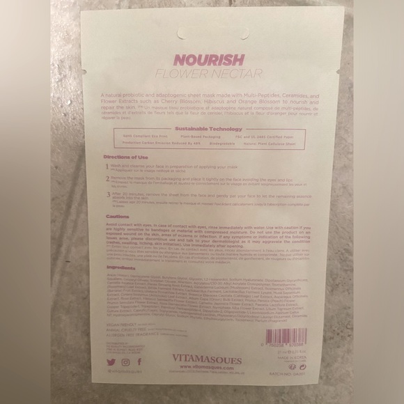 🆕 NEW✨ Vitamasques Bundle Glow Juicy Berries and Nourish Flower face Mask - Picture 4 of 5